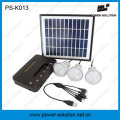 Portable Mini Projekt Solar Power Beleuchtung System mit 11V 4W Solar Panel und USB-Telefon-Ladegerät (PS-K013)